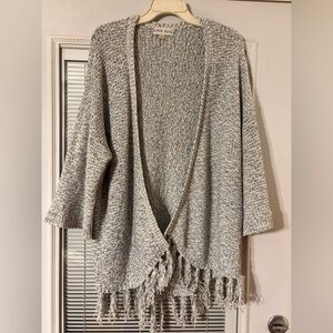 Knox Rose Heathered  Cardigan with Fringe